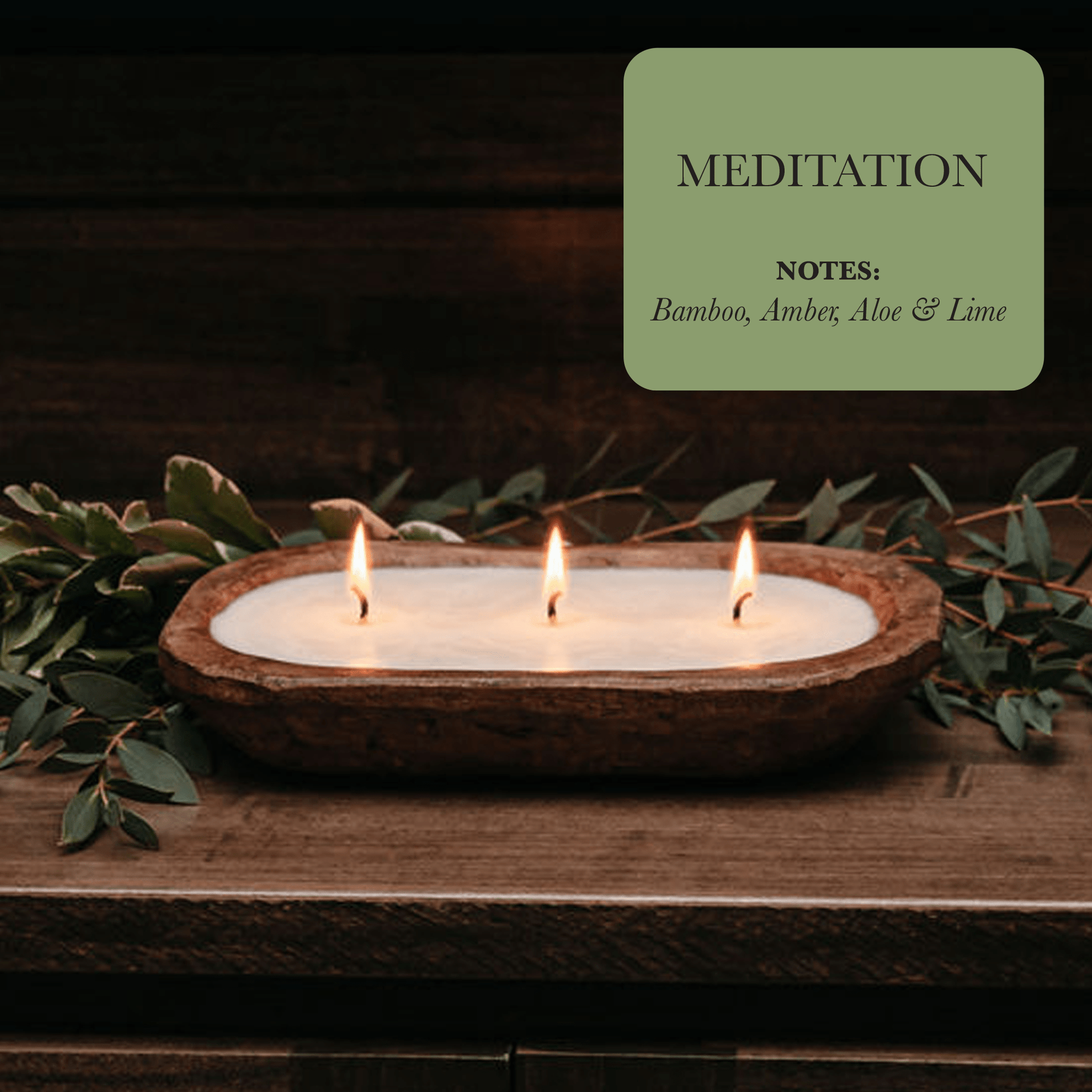 3 - Wick Dough Bowl Soy Candle - Meditation - Dreamy Home Needs